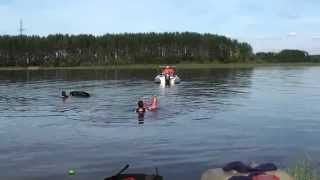 Rib Burevestnik 530 Yamaha F100 + water skier + wakeboarder