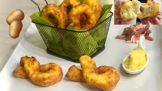 ZEPPOLINE SALATE PATATE E SPECK ISTANTANEE ricetta velocissima  INSTANT POTATO AND SPECK ZEPPOLE