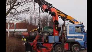 Truck crane overturned