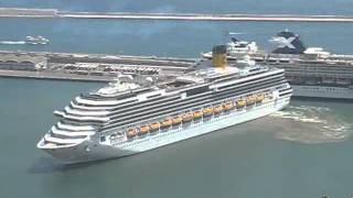 Costa Concordia turning at Barcelona