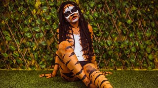 HOW TO PAINT A TIGER ???FULL NUDE BODY PAINTING 2020(Body Art 2020 ) #bodypainting
