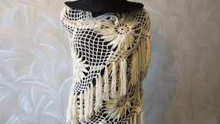 Шаль с цветком Ч 1 Shawl with large flower Crochet Р 1