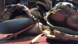 Under Desk Shoe Play And Nike Free Run Running Shoes Sneaker Abuse-1
