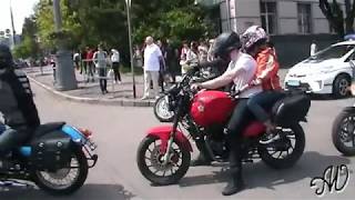 В  Винницу приехали байкерына  день Европы 18.05.2019. Украина.