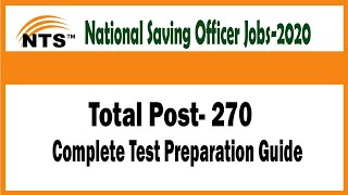 NTS Junior National Saving Officer Jobs-2020 | Complete Test Preparation Guide
