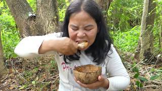 Grilled Chicken leg by woman for food