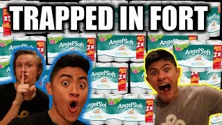 TRAPPED INSIDE TOILET PAPER FORT!