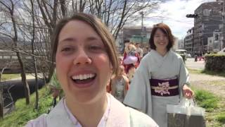 Wearing a Kimono, and a Hanami Party in Kyoto