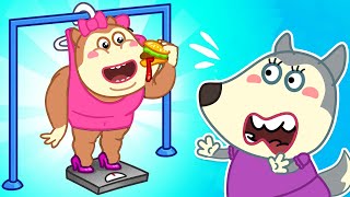 Don't Overeat! No More Snacks, Baby Wolf! - Learns Healthy Habits for Kids | @mommywolf