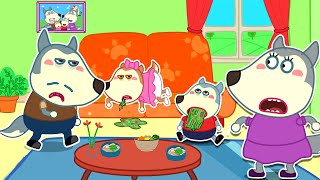 Oh my god!! Little Wolf, Lucy and Dad are poisoned | Learns Good Habits For Kids | @mommywolf