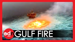 Sea Surface ON FIRE in Mexico Golf Pipeline EXPLOSION
