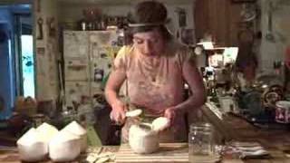 How to Open a Thai Young Coconut with a Knife