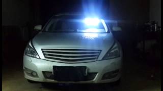 Диодные стробоскопы в козырёк Nissan teana j32