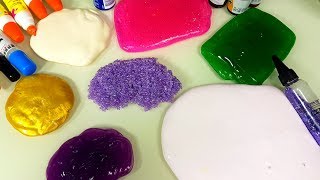 Making SLIMES - Kids Toys [ Bubblegum|Slushy|Glitter|Metallic|Gold ]