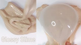 【ASMR】ツヤトロ☕ミルクティー色のボンドスライムを触る【音フェチ Slime 슬라임】