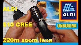 ✔unboxing Cree Torch 220m zoom (Aldi Lightway)