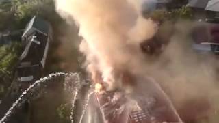 В Воронеже будущие летчики помогли потушить сильный пожар