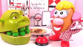 Shrek Mange des Pâtes Italiennes Bolognese Restaurant Mme Patate