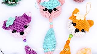 Амигуруми: схема Подвеска Лисята. Игрушки вязаные крючком - Free crochet patterns.