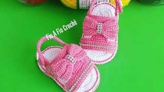 Sandália de crochê Maria - tamanho 10cm