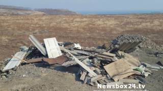 На улице Фадеева водитель грузовика вывалил на пустыре кучу строительного мусора