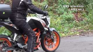 KTM Duke 390 - ABS test  (Polish & English)