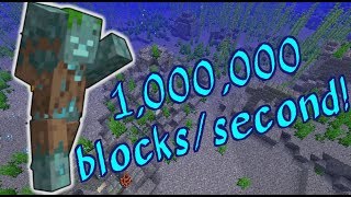 Hyper Speed Drowned! (1,000,000 blocks/second) | Minecraft