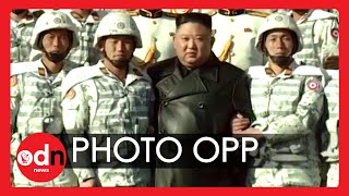 Kim Jong-un Poses for EPIC Group Photos With North Korean Soldiers
