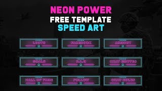 Neon Power (Stream Panels | Speed Art + PNG Files) | FREE