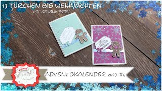 Adventskalender 2017 #4 Glitzer Weihnachtskarte mit Produkten von Stampin´Up!