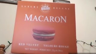 Trying Macarons for the first time ... SSBBW BBW reviews red velvet macaron #vlogmas2019