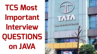 TCS TECHNICAL interview JAVA  questions Apply for  Freshers IT Job