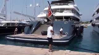 US$ 160,000,000 yacht Phoenix II entering Antibes (Jan Kulczyk)