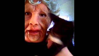 Bought an old woman face mask.