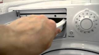 Как достать лоток на стиральной машине Hotpoint-Ariston