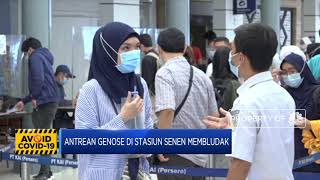 Antrean Genose Di Stasiun Senen Membludak