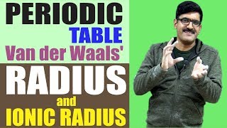 Periodic table van der Waals' radius and Ionic radius