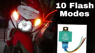 10 Pattern Hazard light Flasher install in Scooty | Parking light Scooty | Modified Dio Scooty