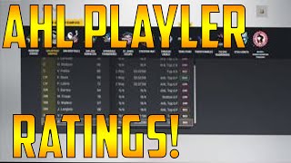 NHL 17 ALL AHL PLAYER RATINGS AND GOALIE!