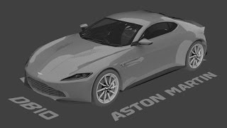 Aston Martin DB10 Speed Model Timelapse - Blender Car Modeling