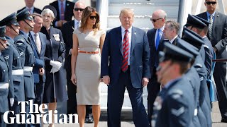 Donald Trump lands in the UK