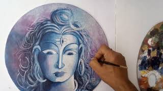 LORD SHIVA IN KEDARNATH  II  ACRYLIC CANVAS PAINTING TUTORIAL  II  STEP BY STEP DEMONSTRATION