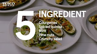 5-ingredient vegan grain-stuffed courgettes | Tesco Food