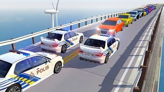 Massive Accidents on Unstable Bridge #2 - BeamNG Drive