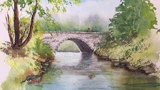 Как рисовать мост. Акварель. How to draw & paint the Bridge. Watercolour