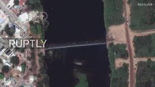 USA: Satellite images show thousands of migrants at Del Rio bridge *STILLS*