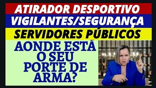 AONDE ESTÁ PREVISTO O SEU PORTE DE ARMA: VIGILANTE/ ATIRADOR CAC/ SERVIDOR PÚBLICO/ PROJETOS DE LEIS