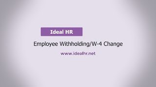Employee Withholding/W-4 Change
