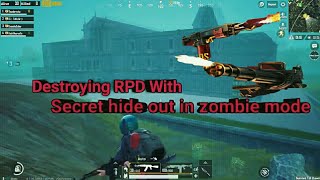 destroying rpd raccoon police station WITH  FLAME THROWER AND M134  pubg mobile zombie mode |