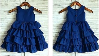 Diy Designer Ruffled Baby Frock For 3 To 4 Year  Cutting & Stitching Full Tutorial